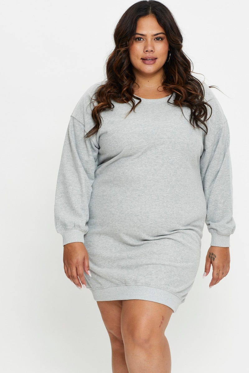 Grey Long Sleeve Jersey Crew Neck - Image 3