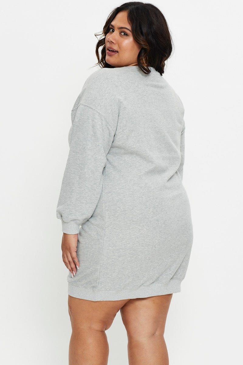 Grey Long Sleeve Jersey Crew Neck - Image 5