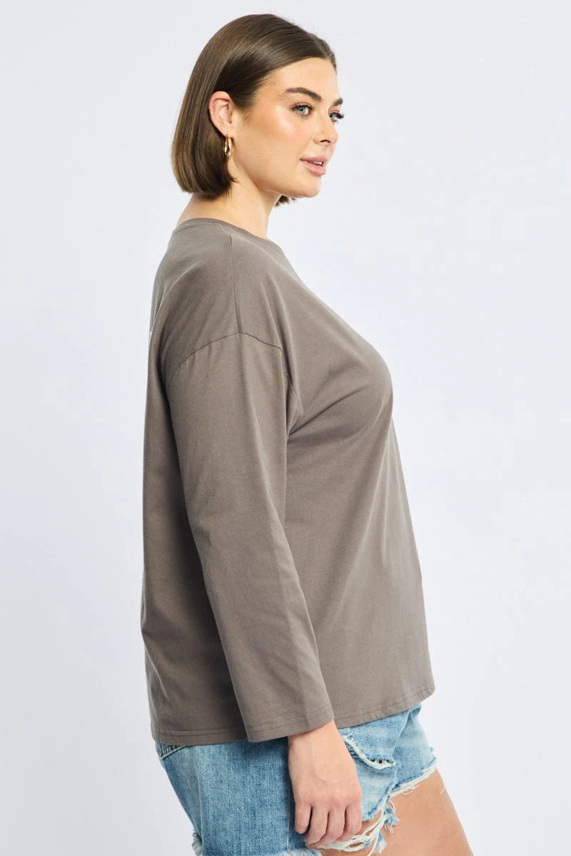 Grey Long Sleeve Top - Image 3