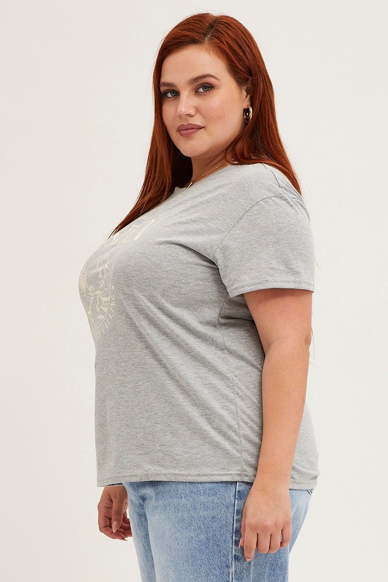 Grey Marle Aspen Short Sleeve Cotton Graphic T-shirt - Image 4