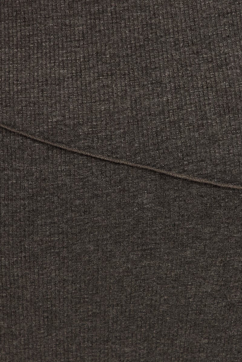 Grey Maxi Skirt Asymmetric Rib - Image 6