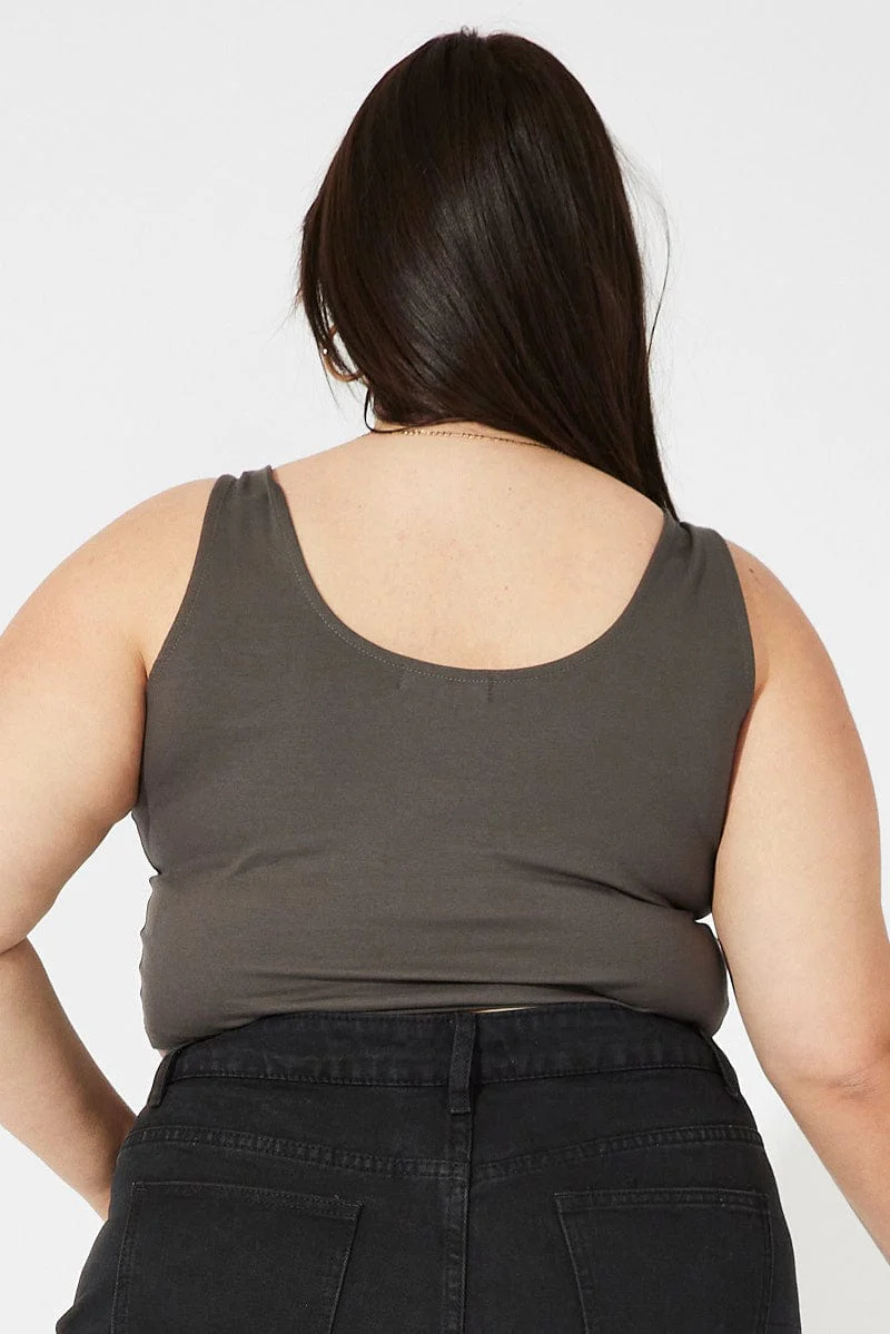 Grey Panelled Tank Top - Image 5