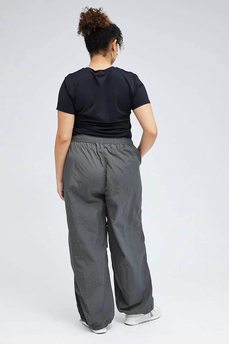 Grey Parachute Cargo Pants - Image 5