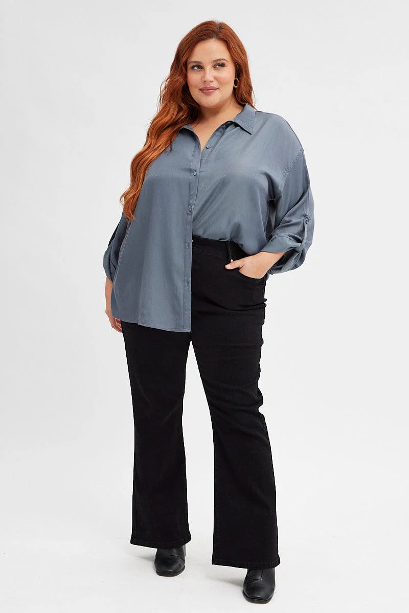 Grey Relaxed Shirt Long Sleeve - Image 2