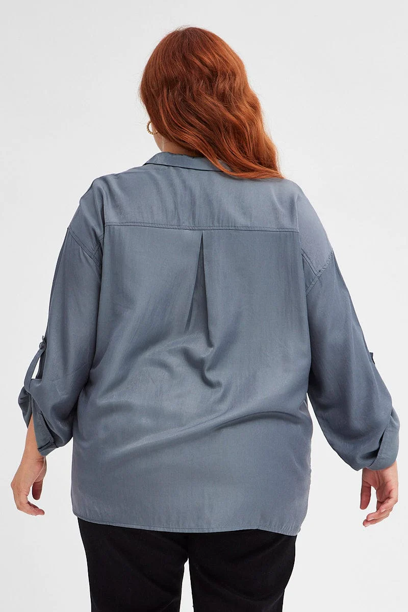 Grey Relaxed Shirt Long Sleeve - Image 5