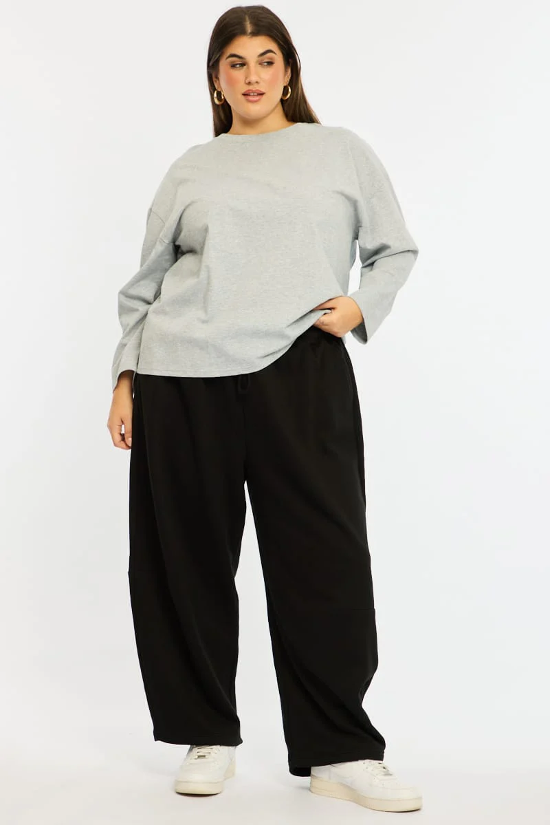 Grey Relaxed T-shirt Long Sleeve - Image 3