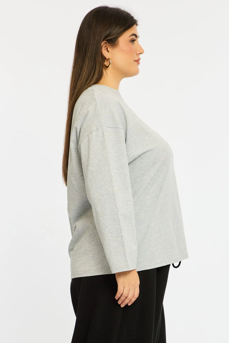 Grey Relaxed T-shirt Long Sleeve - Image 5