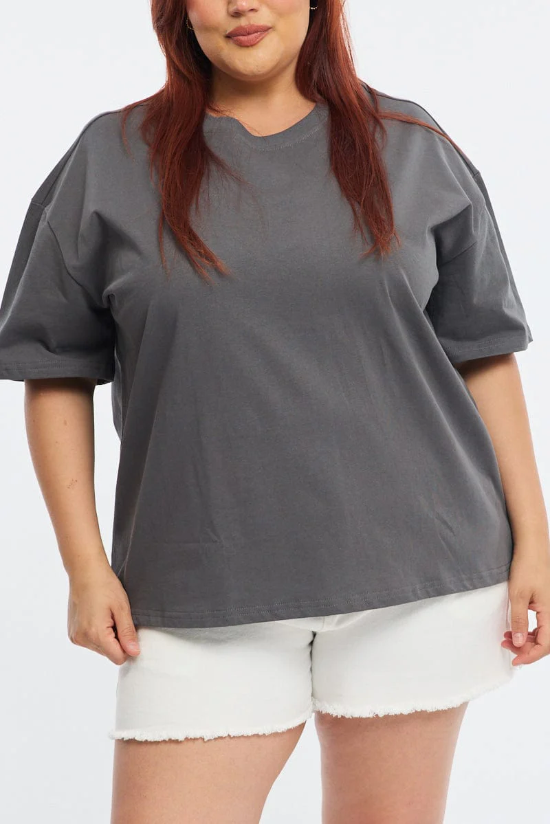 Grey Relaxed Tee Short Sleeve - Image 5