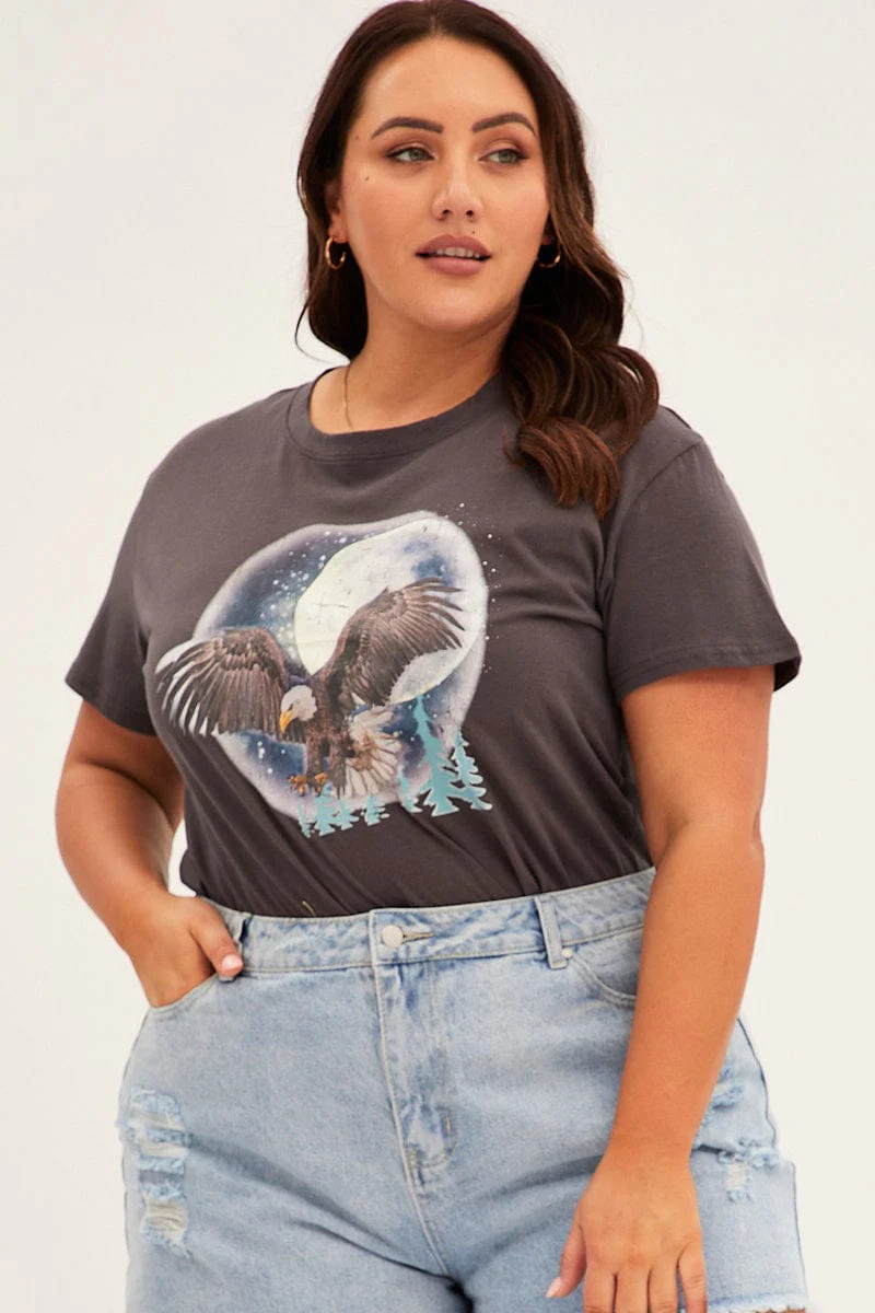 Grey Short Sleeve Graphic T-shirt - Image 3