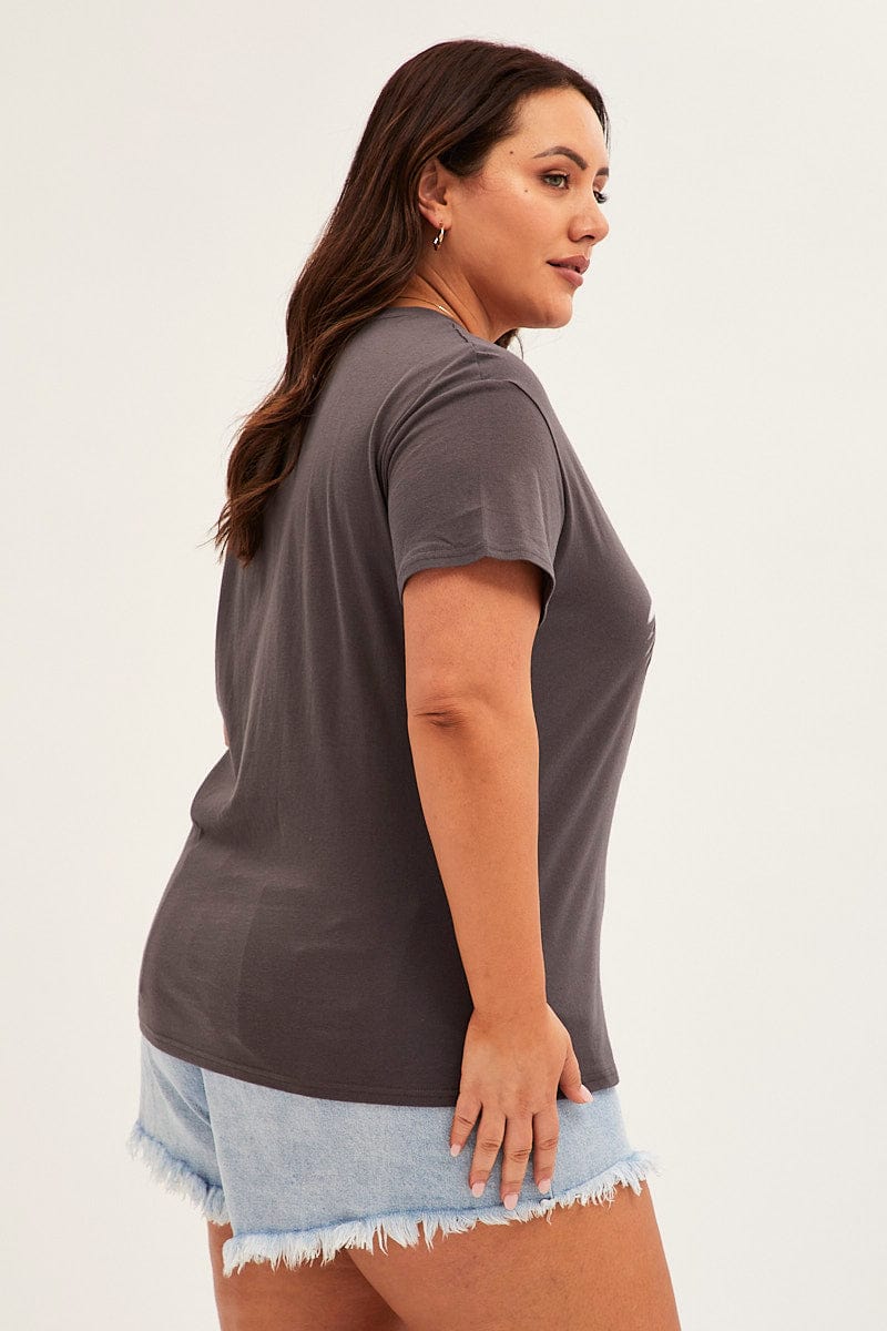Grey Short Sleeve Graphic T-shirt - Image 4