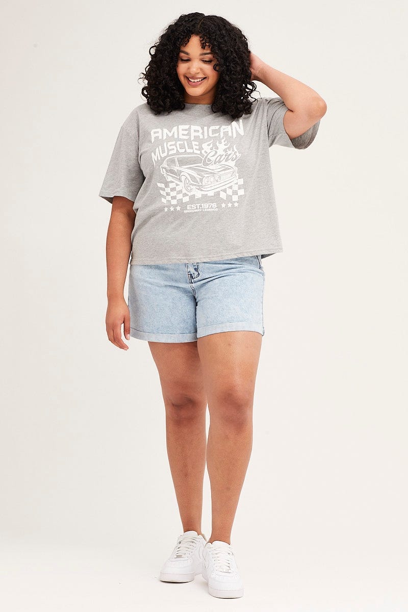 Grey Short Sleeve Graphic T-shirt - Image 2