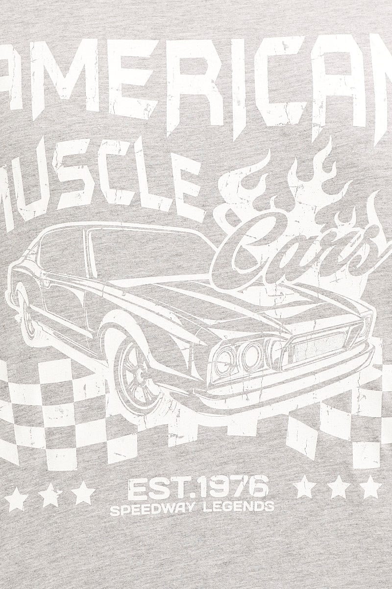 Grey Short Sleeve Graphic T-shirt - Image 6