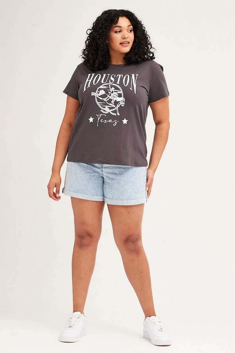 Grey Short Sleeve Regular Houston T-shirt - Image 2