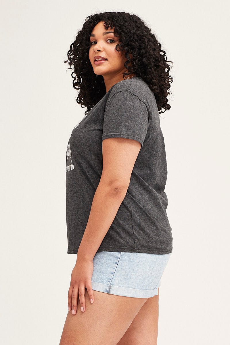 Grey Short Sleeve Regular Vintage Classic T-shirt - Image 4