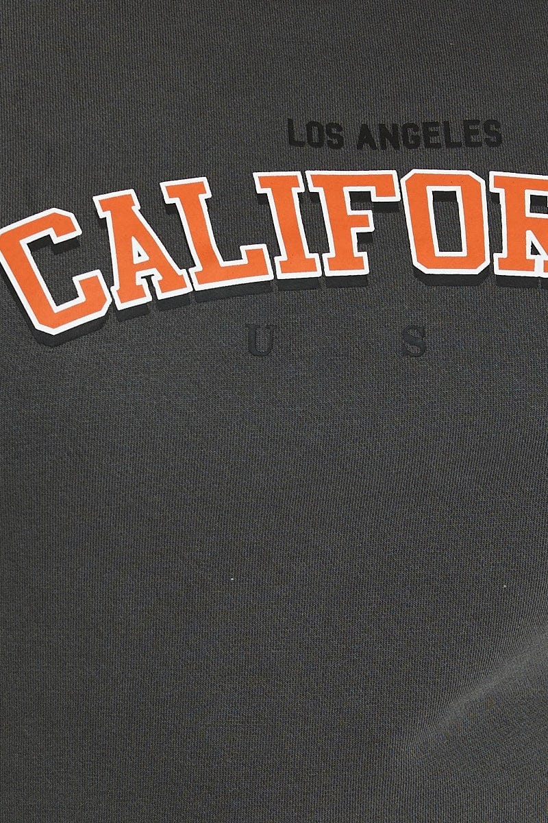 Grey Sleeve Sweatshirt California Crew Neck Long - Image 6