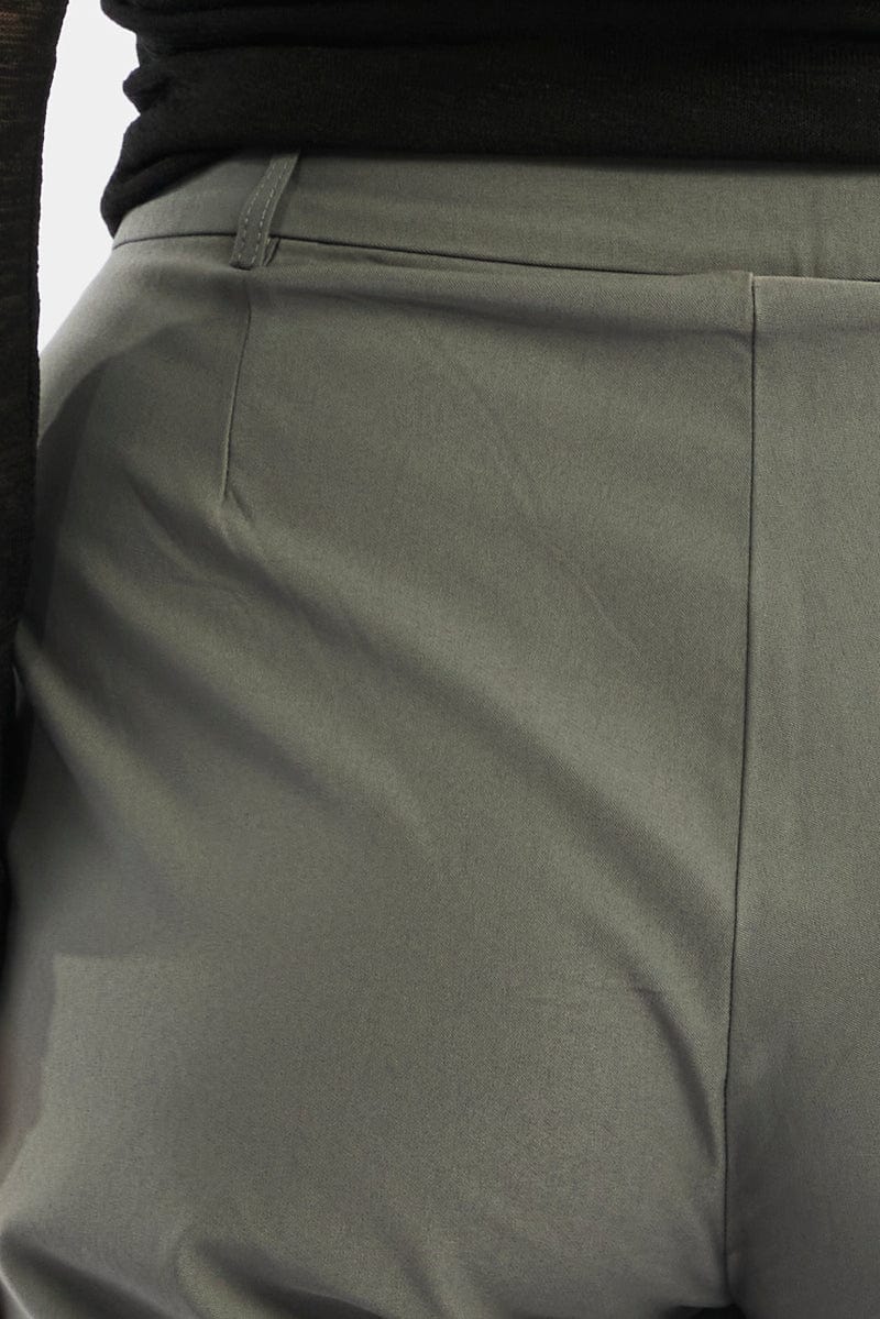 Grey Slim Leg Pants High Rise - Image 5