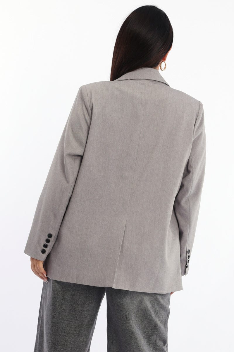 Grey Tailored Two Button Blazer - Image 5