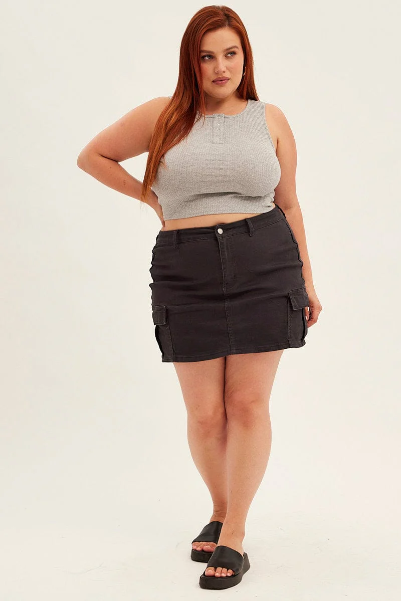Grey Tank Top Sleeveless Button Down - Image 2