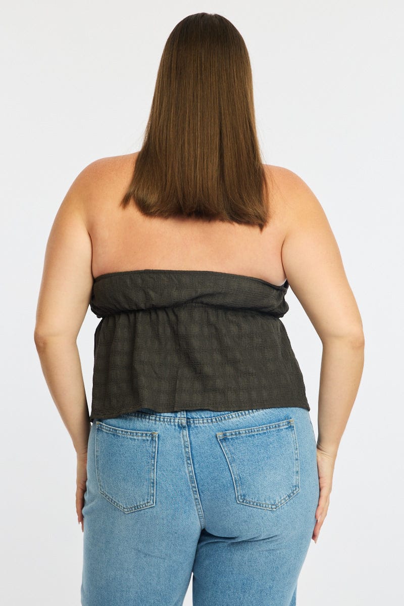 Grey Tie Up Top Halter Neck - Image 4