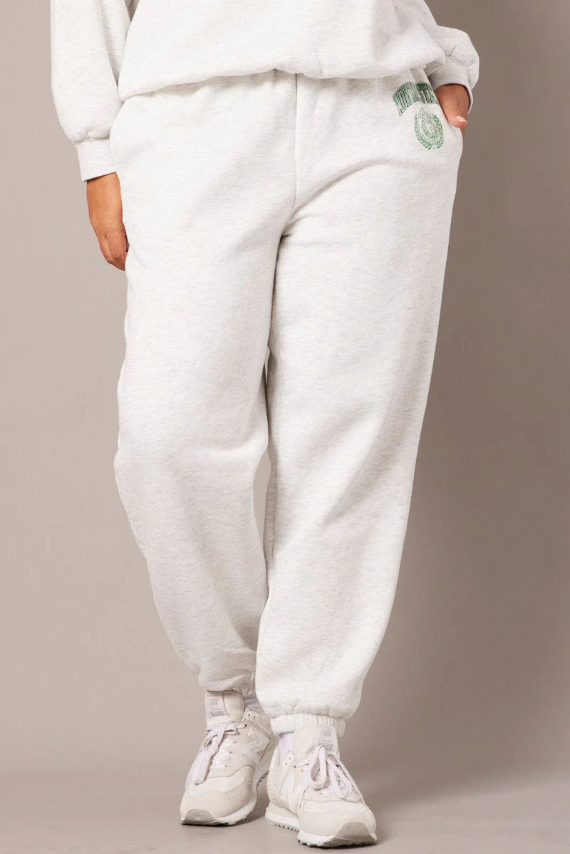 Grey Track Pants High Rise - Image 3