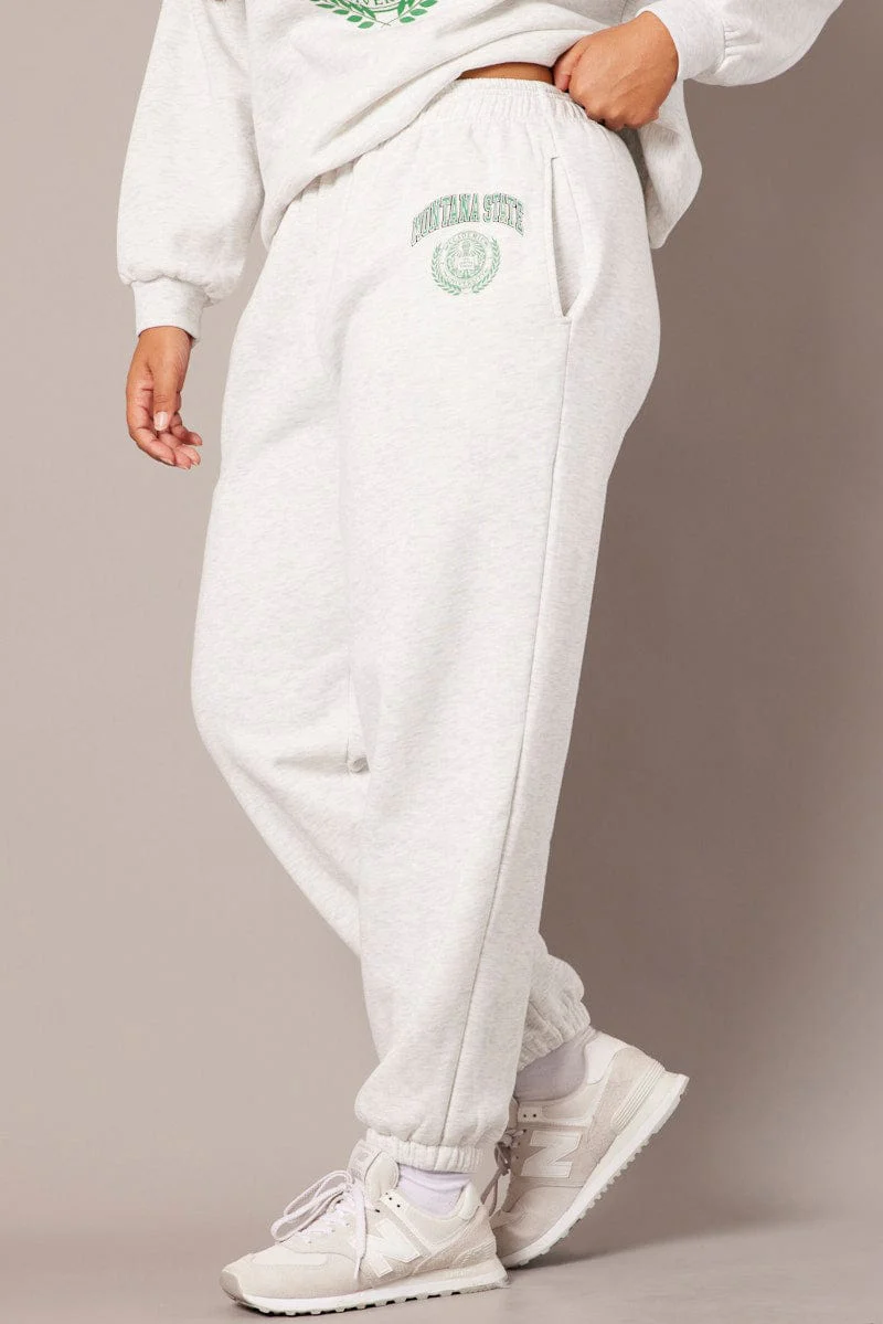 Grey Track Pants High Rise - Image 4