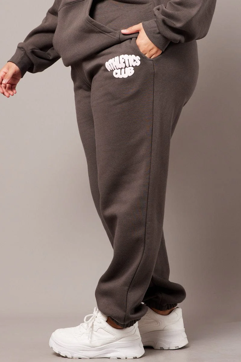 Grey Track Pants High Rise - Image 4