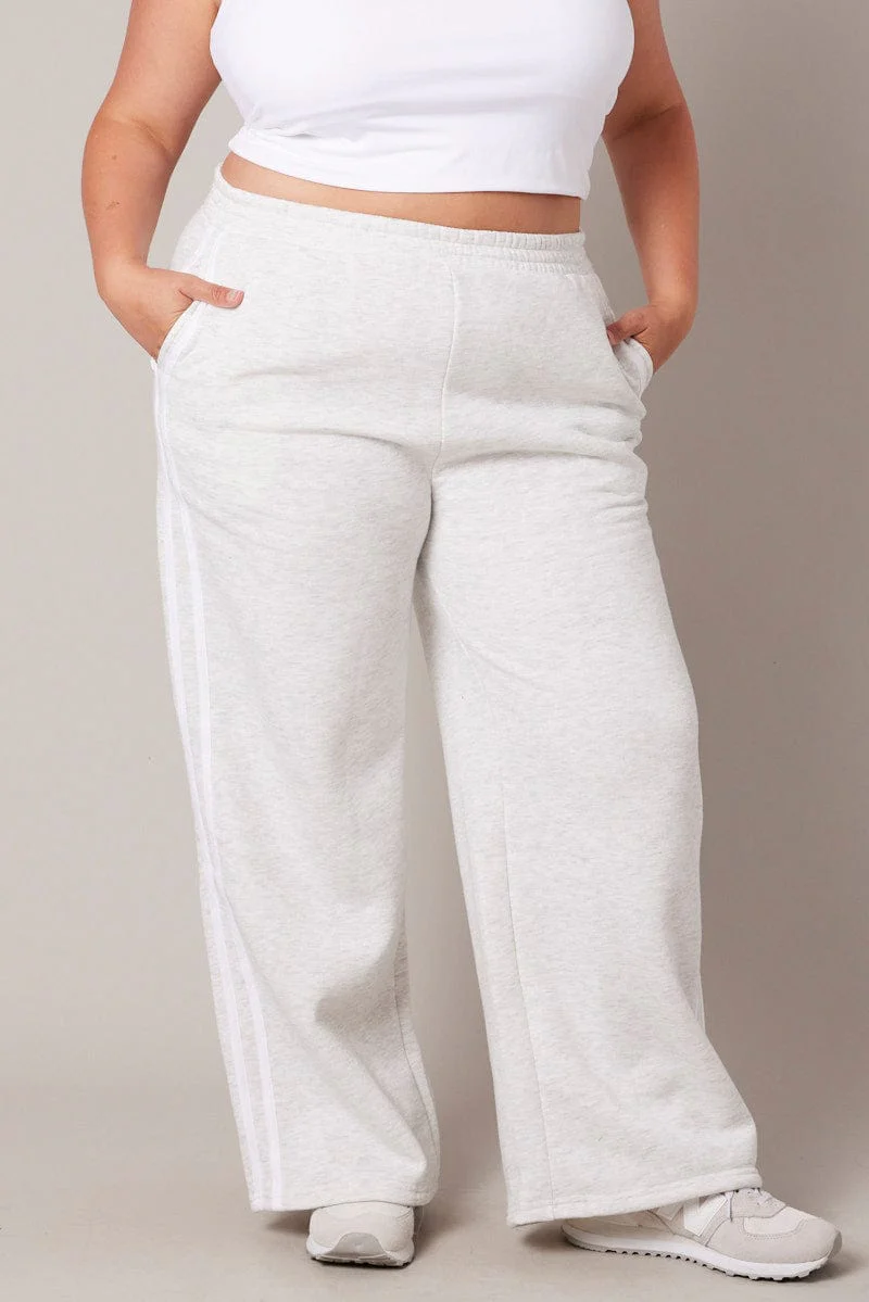 Grey Track Pants Wide Leg - Image 3