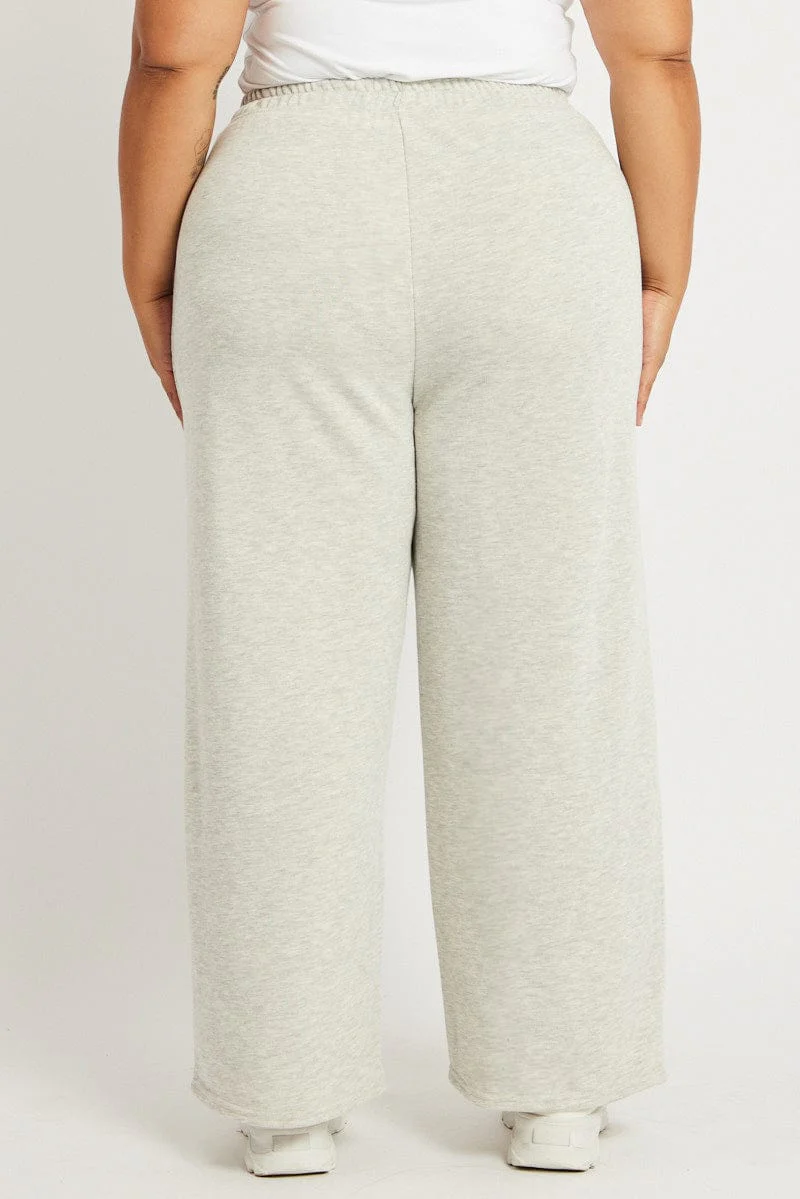 Grey Track Pants Wide Leg - Image 5