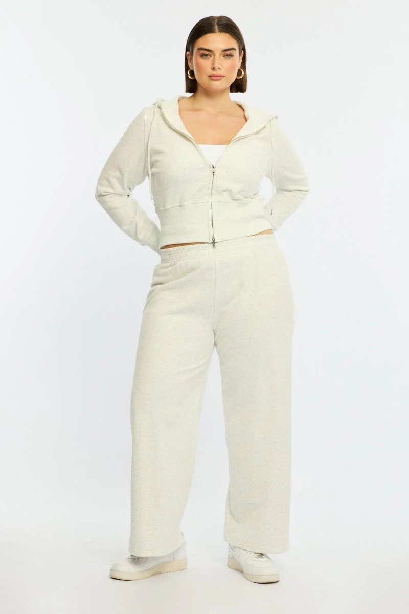 Grey Track Pants Wide Leg - Image 3