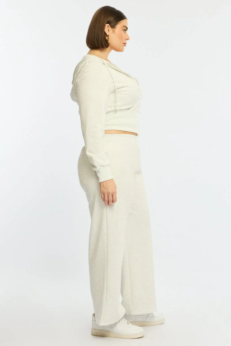 Grey Track Pants Wide Leg - Image 4