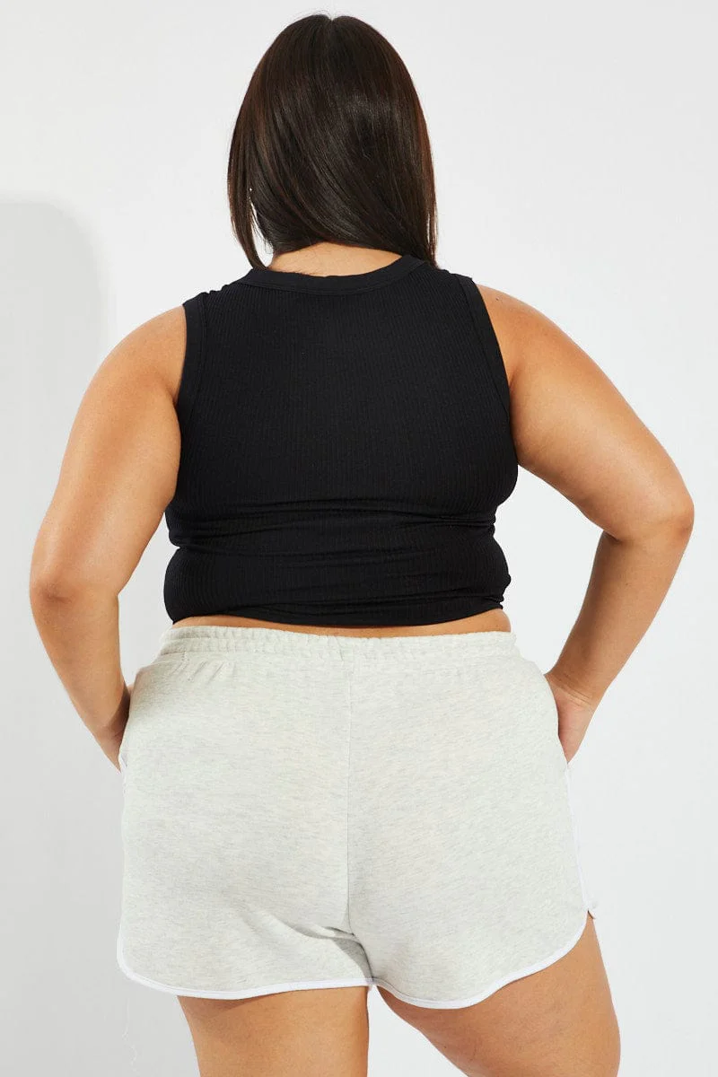 Grey Track Shorts High Rise - Image 5