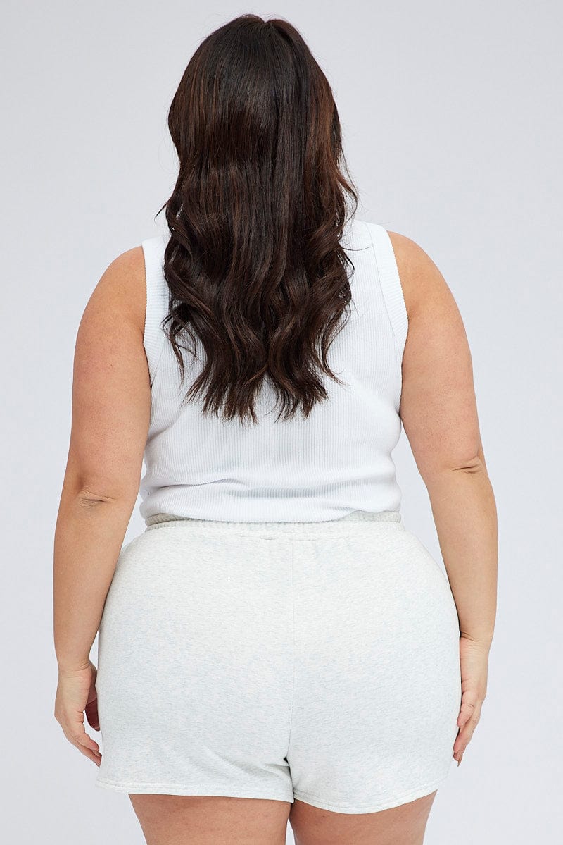 Grey Track Shorts High Waist - Image 5