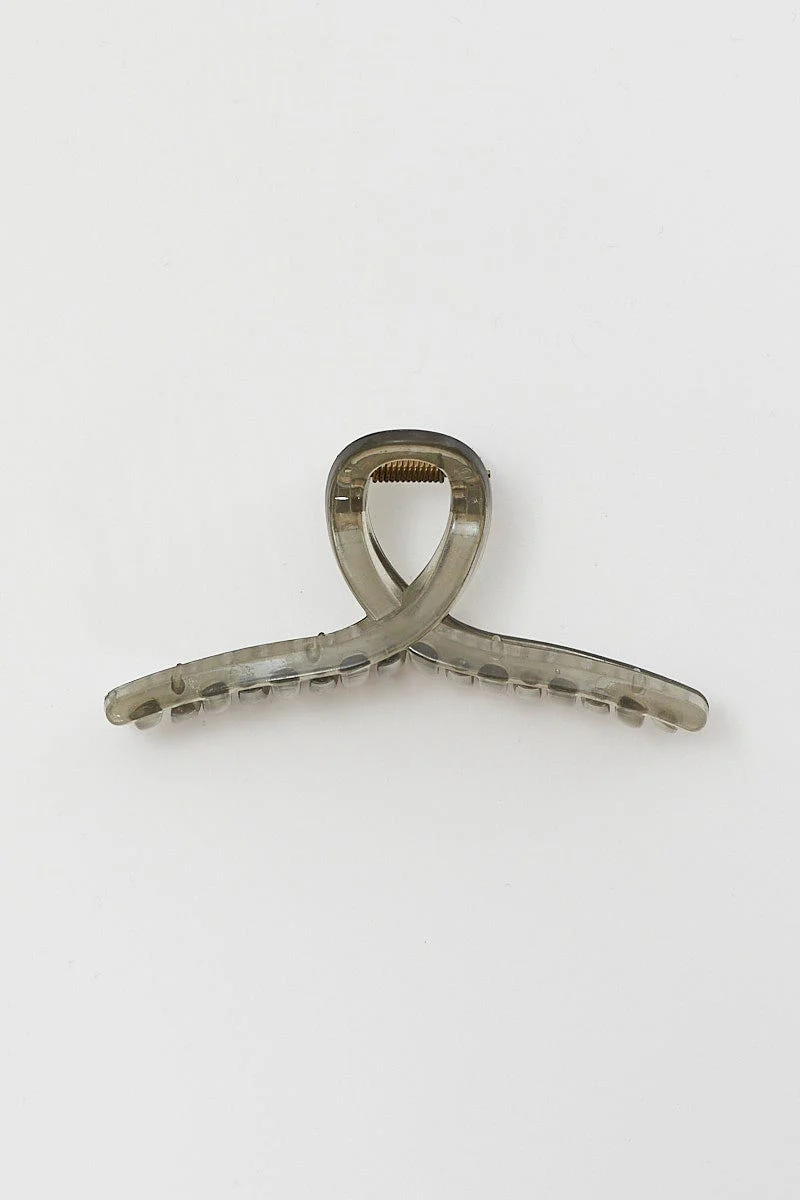 Grey Twirl Claw Clip