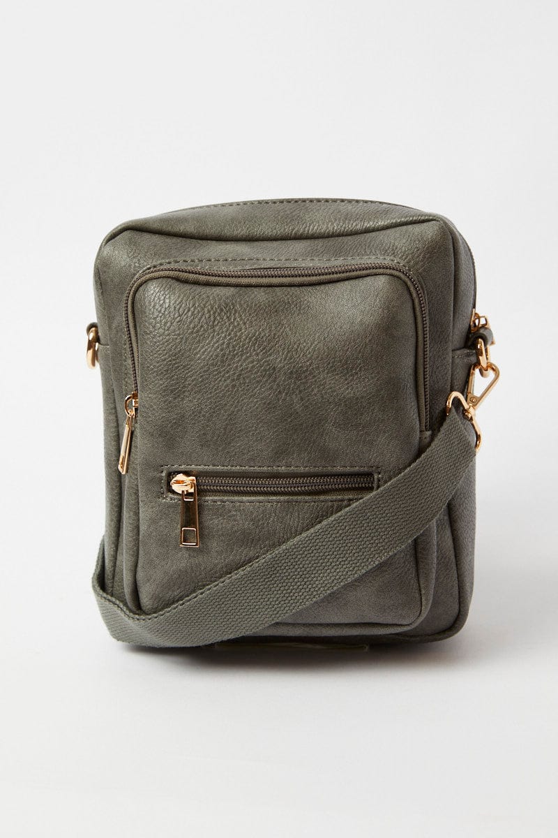 Grey Utility Crossbody Bag