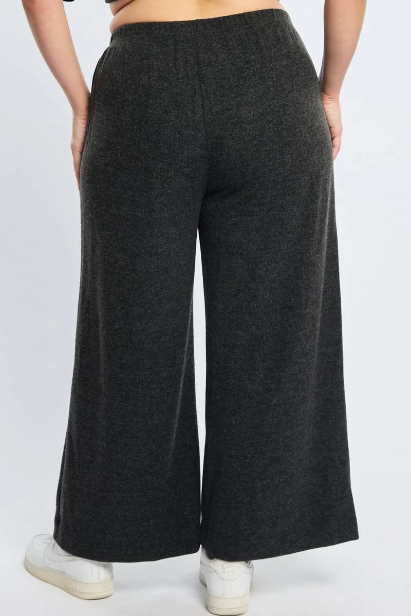 Grey Wide Leg Pants - Image 4