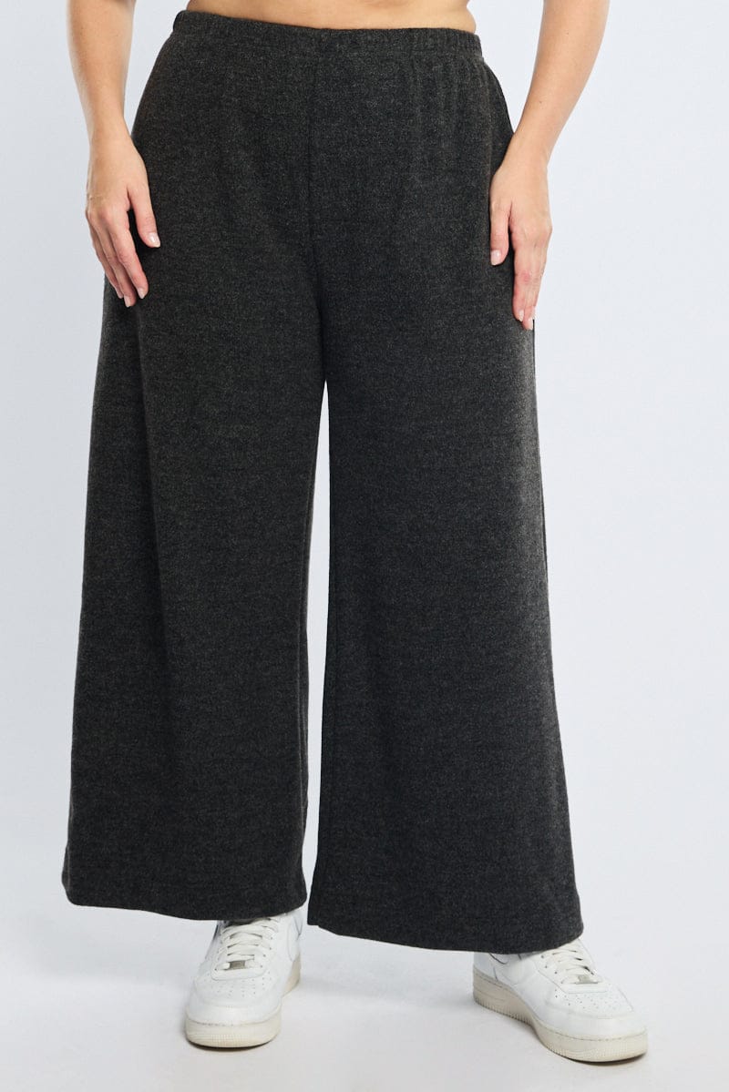 Grey Wide Leg Pants - Image 2