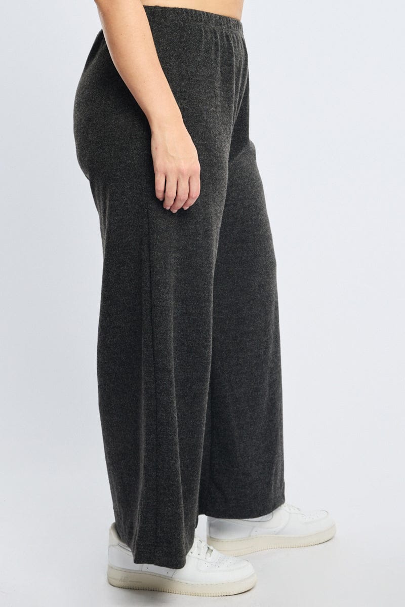 Grey Wide Leg Pants - Image 3