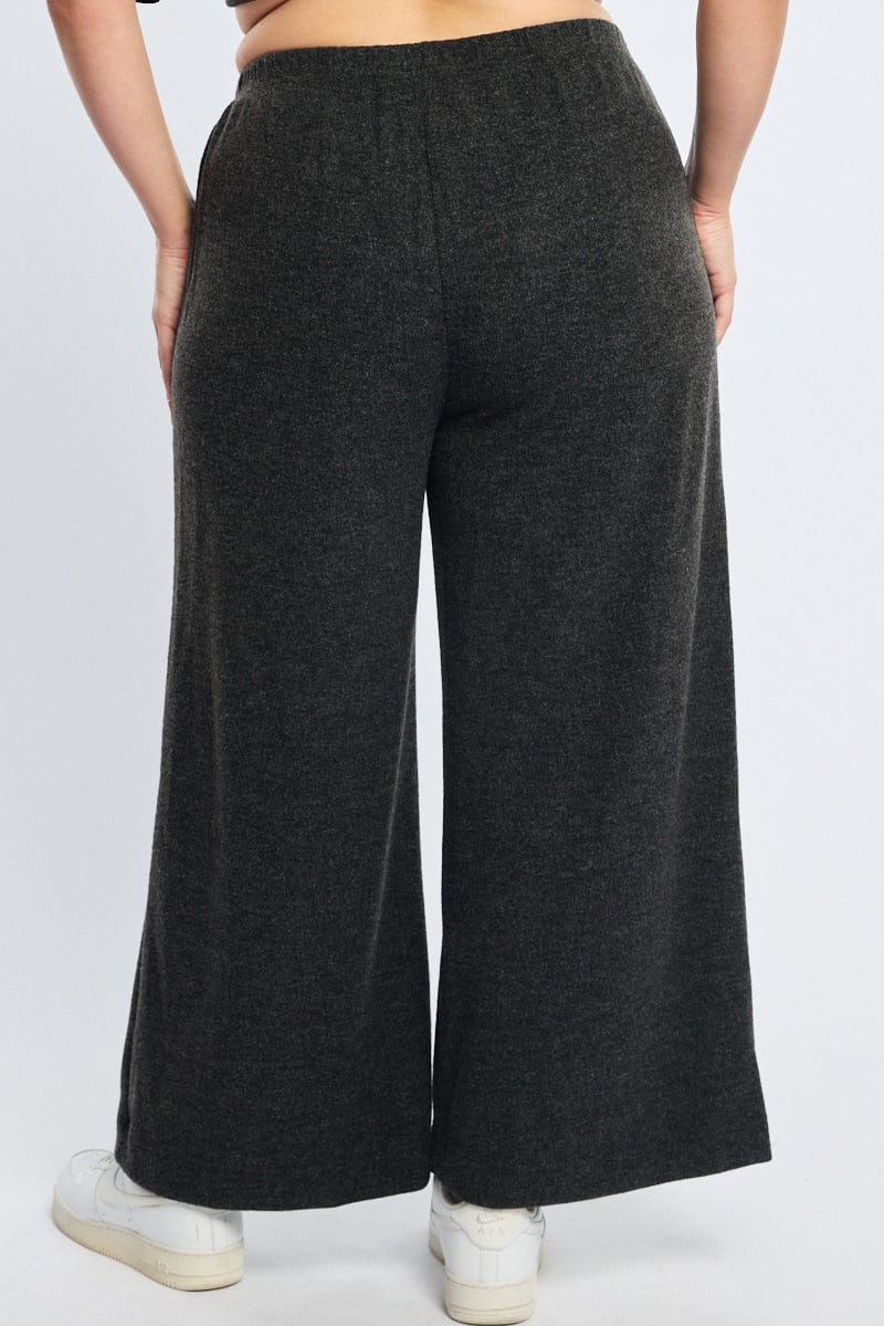 Grey Wide Leg Pants - Image 4