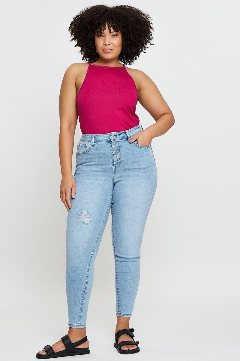 H Pink Tank Top High Neck - Image 2