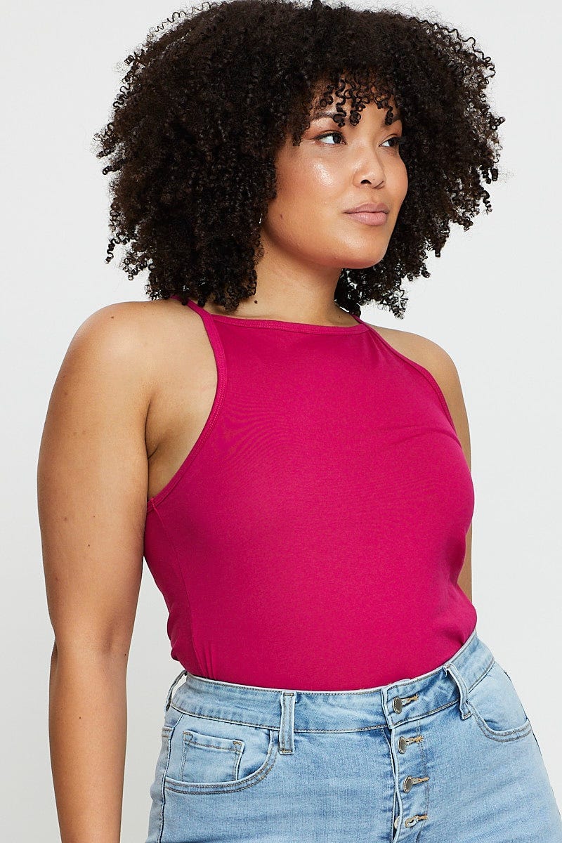 H Pink Tank Top High Neck - Image 3