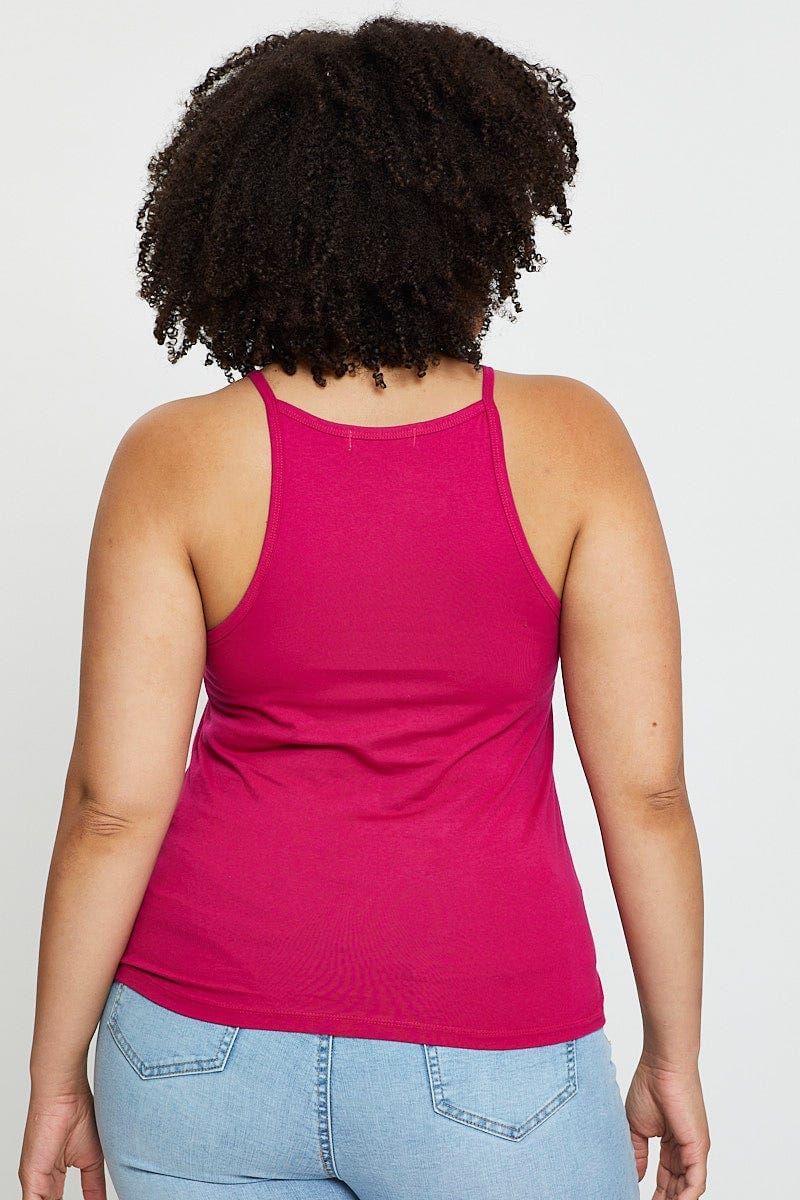 H Pink Tank Top High Neck - Image 5