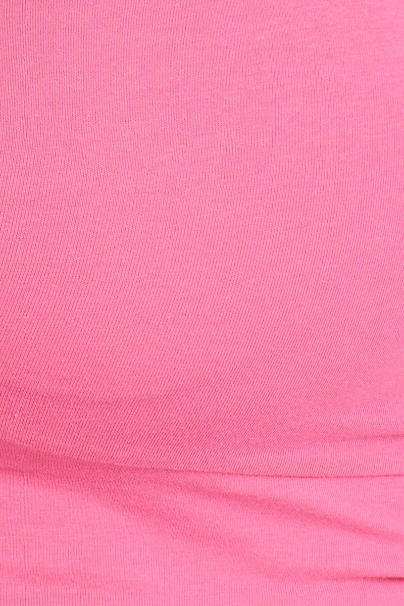 H Pink Tank Top Keyhole Halter Detail Sleeveless Cotton - Image 6