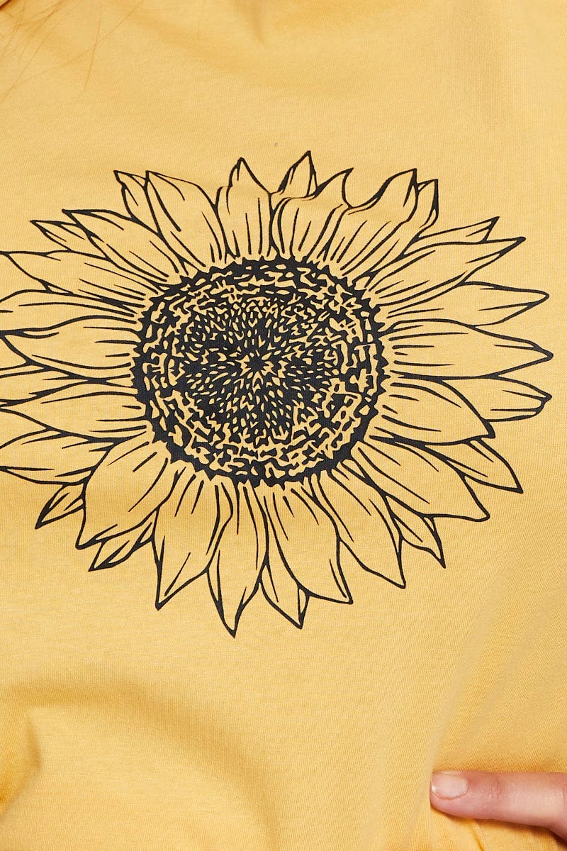 Light Must Graphic T-shirt Sunflower Crew Neck Short Sleeve - Image 6