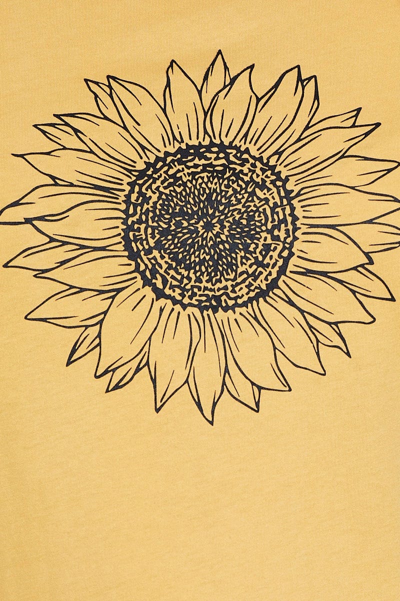 Light Must Graphic T-shirt Sunflower Crew Neck Short Sleeve - Image 6