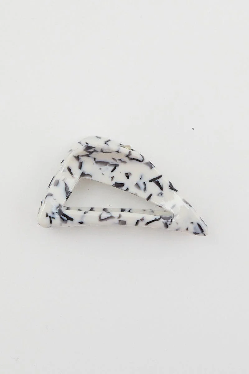 Marble Print Triangle Claw Clip
