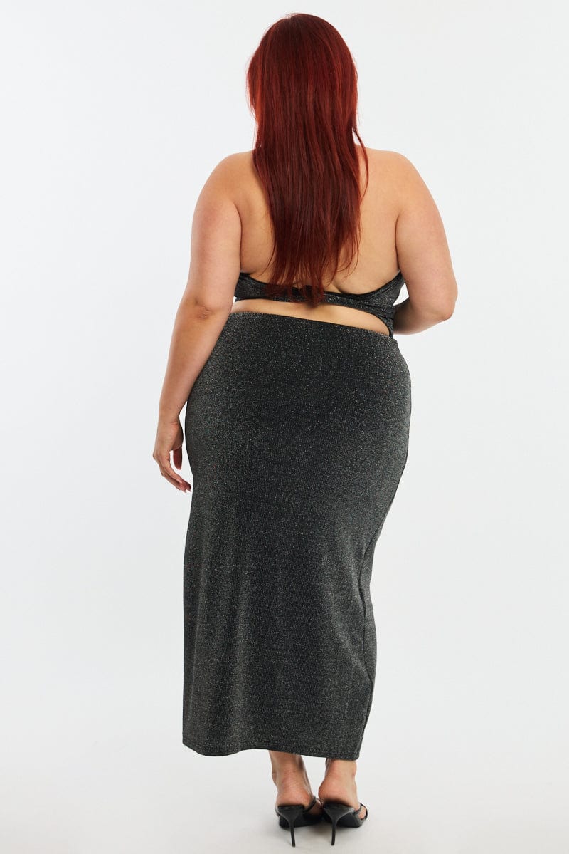 Metallic Mesh Midi Skirt - Image 4