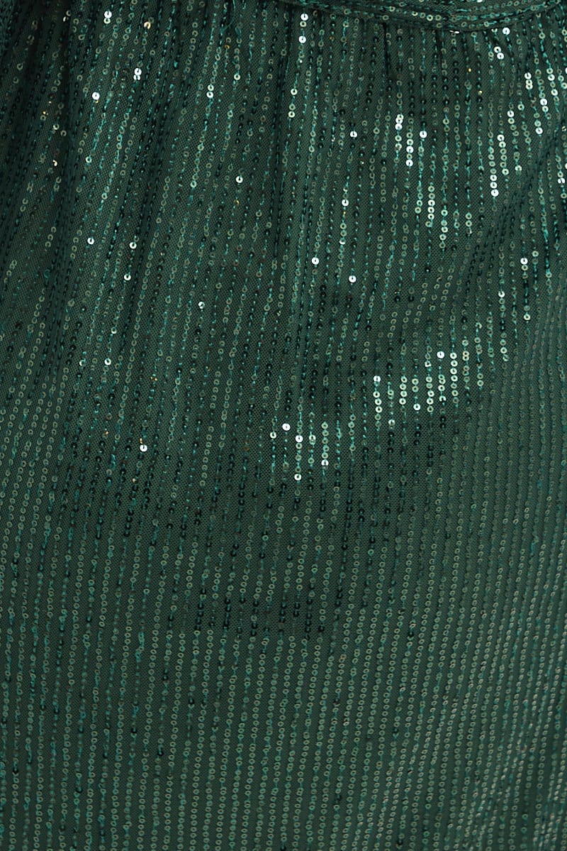 Green Metallic Sequin Mini Dress - Image 6