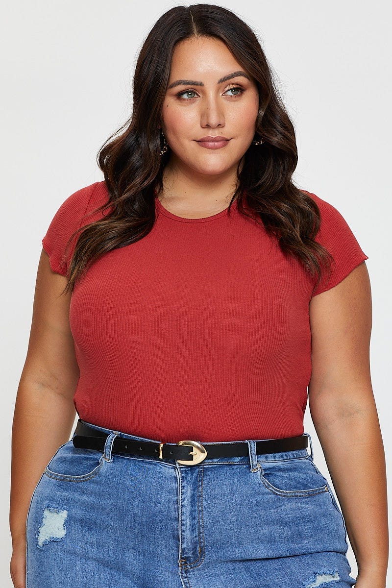 Mid Blue Cotton T-shirt Crew Neck Short Sleeve Rib - Image 3