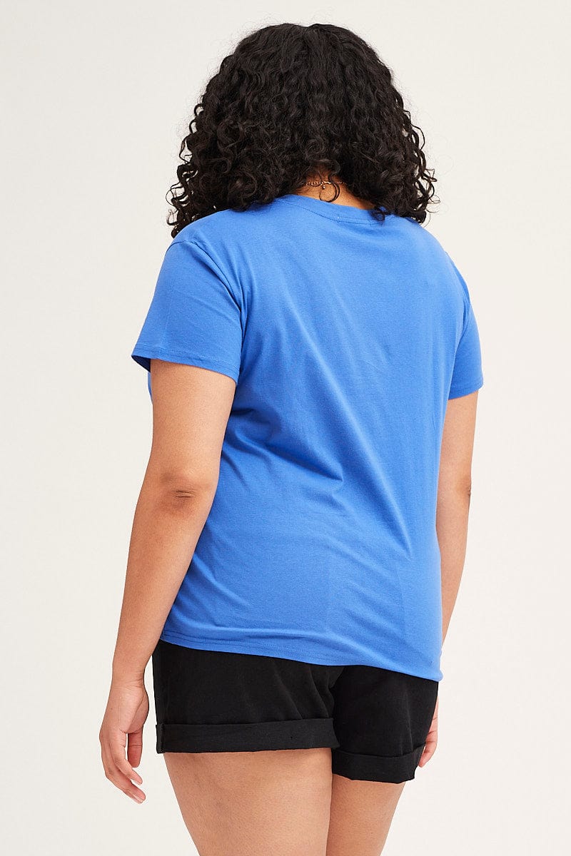 Mid Blue Graphic Short Sleeve Regular T-shirt - Image 5