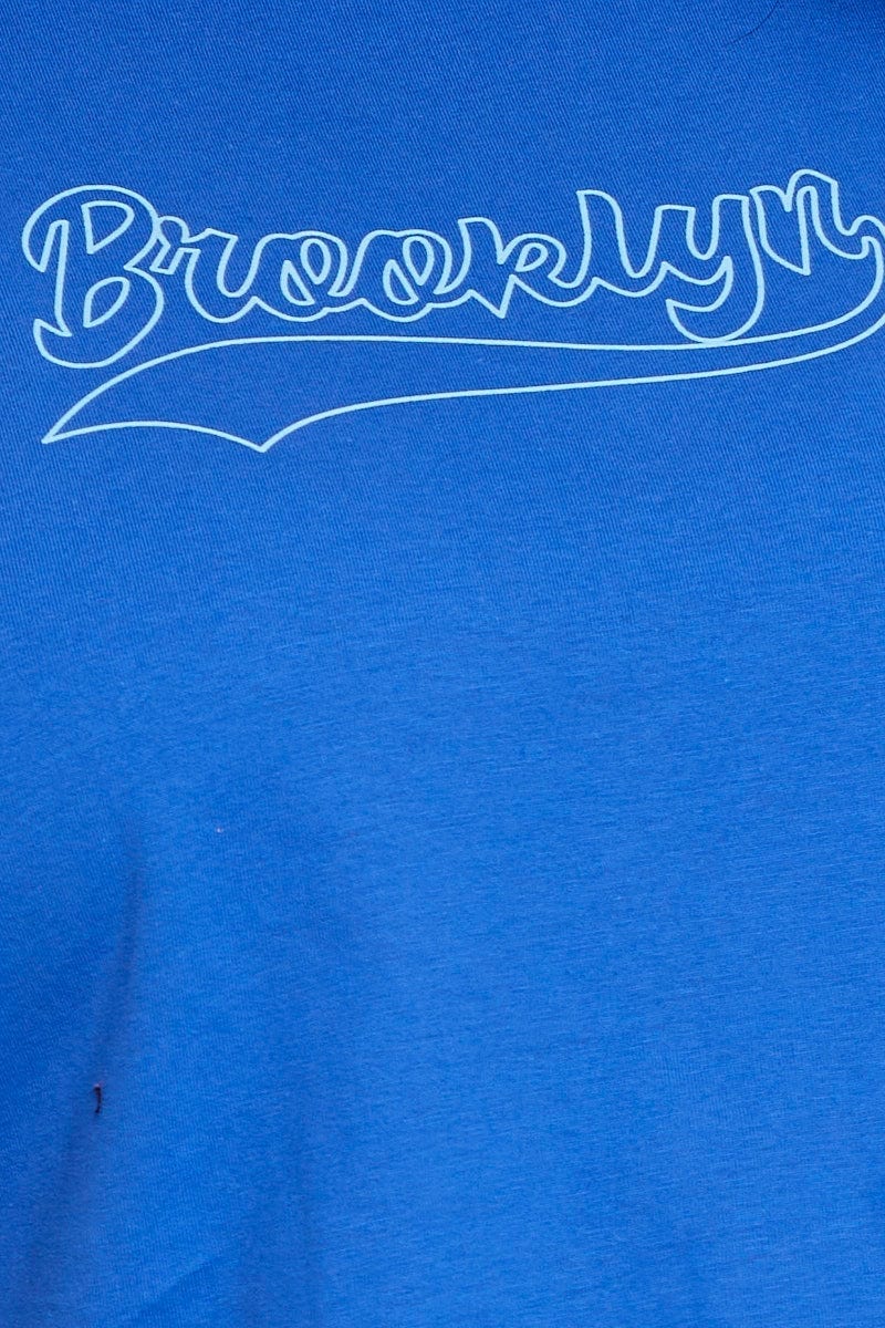 Mid Blue Graphic T-shirt Brooklyn Crew Neck Short Sleeve - Image 6